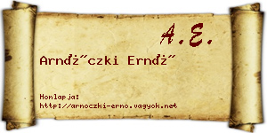 Arnóczki Ernő névjegykártya